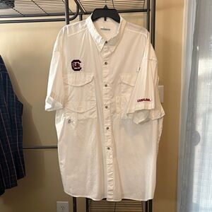 Columbia White Men's Casual Button Down Shirt
